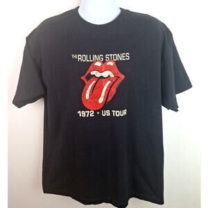 2004 Reprint Rolling Stones 1972 US Tour Black TShirt Size XL